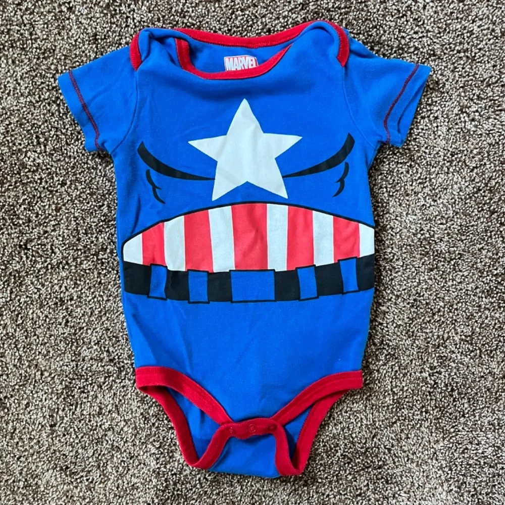 2-Piece 18-Month Superhero Set: Marvel Captain America Onesie/Super Hero Top - Picture 6 of 7